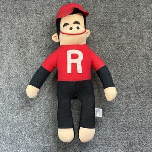 17" Vintage Black Monkey Red R Shirt Stuffed Animal Plush Toy Made In Korea